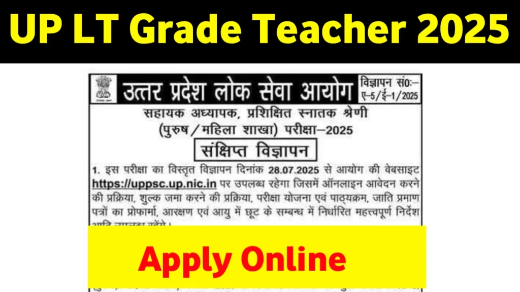 UP LT Grade Teacher Recruitment 2025
