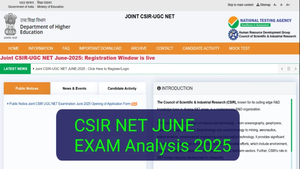 CSIR NET June 2025 Exam Analysis
