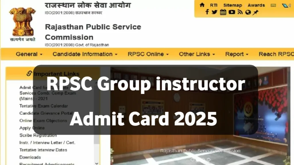 Rajasthan Group Instructor Hall Ticket