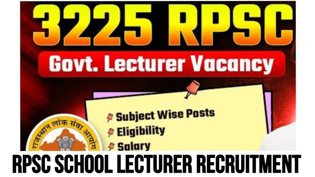 RPSC School Lecturer Recruitment