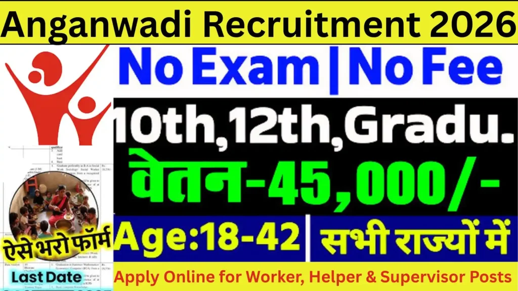 Anganwadi Recruitment 2026 Apply