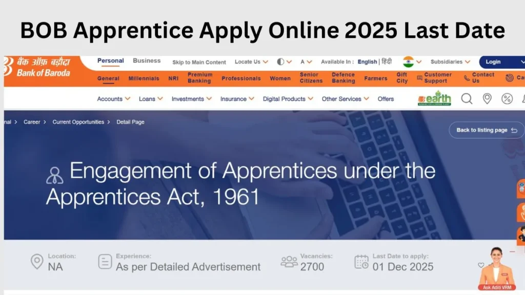Bank of Baroda Apprentice Recruitment 2025