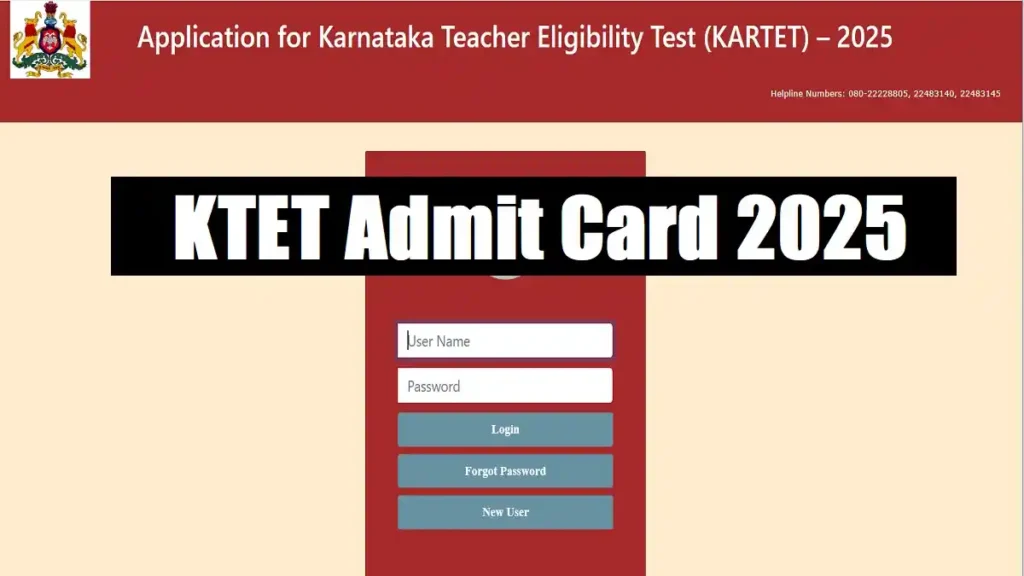 Karnataka TET Admit Card 2025