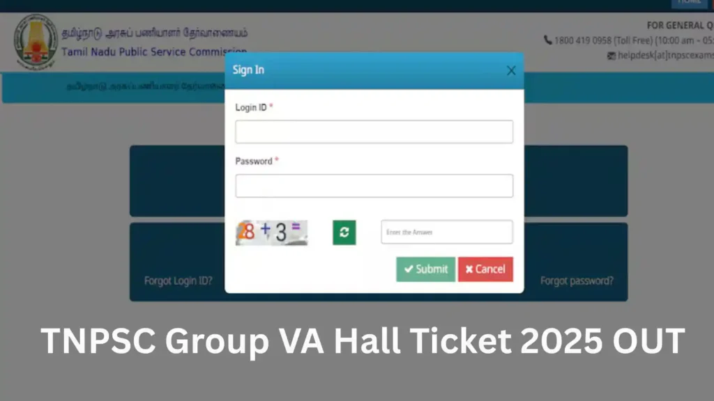 TNPSC Group VA Hall Ticket