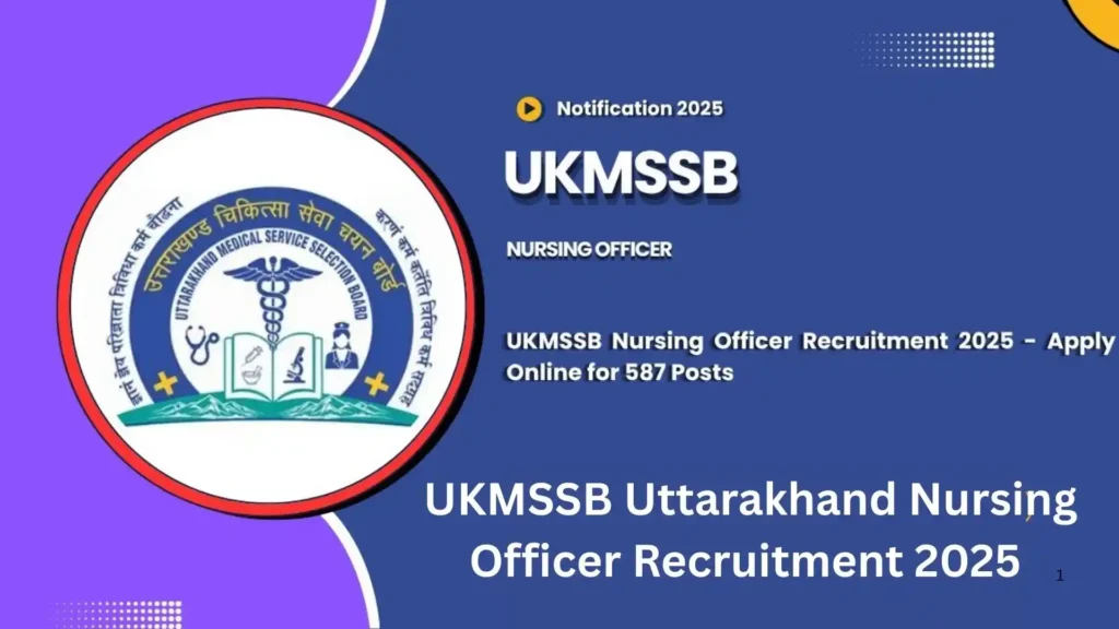 UKMSSB Uttarakhand Nursing Officer Recruitment 2025