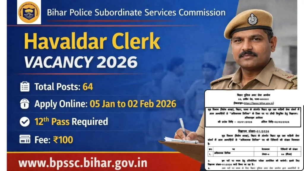 Havaldar Clerk Vacancy